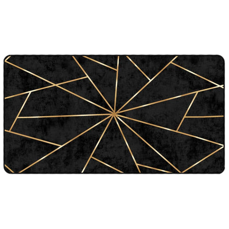 Vidaxl vloerkleed wasbaar 80x150 cm zwart en goudkleurig