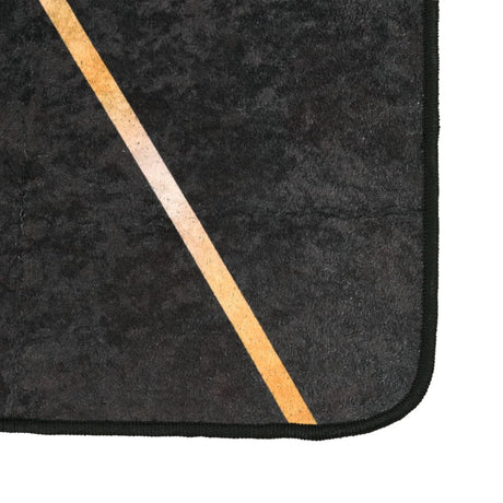 Vidaxl vloerkleed wasbaar 80x150 cm zwart en goudkleurig