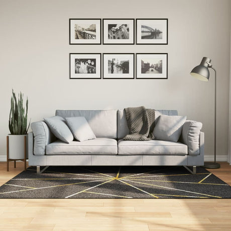 Vidaxl vloerkleed wasbaar 120x180 cm zwart en goudkleurig