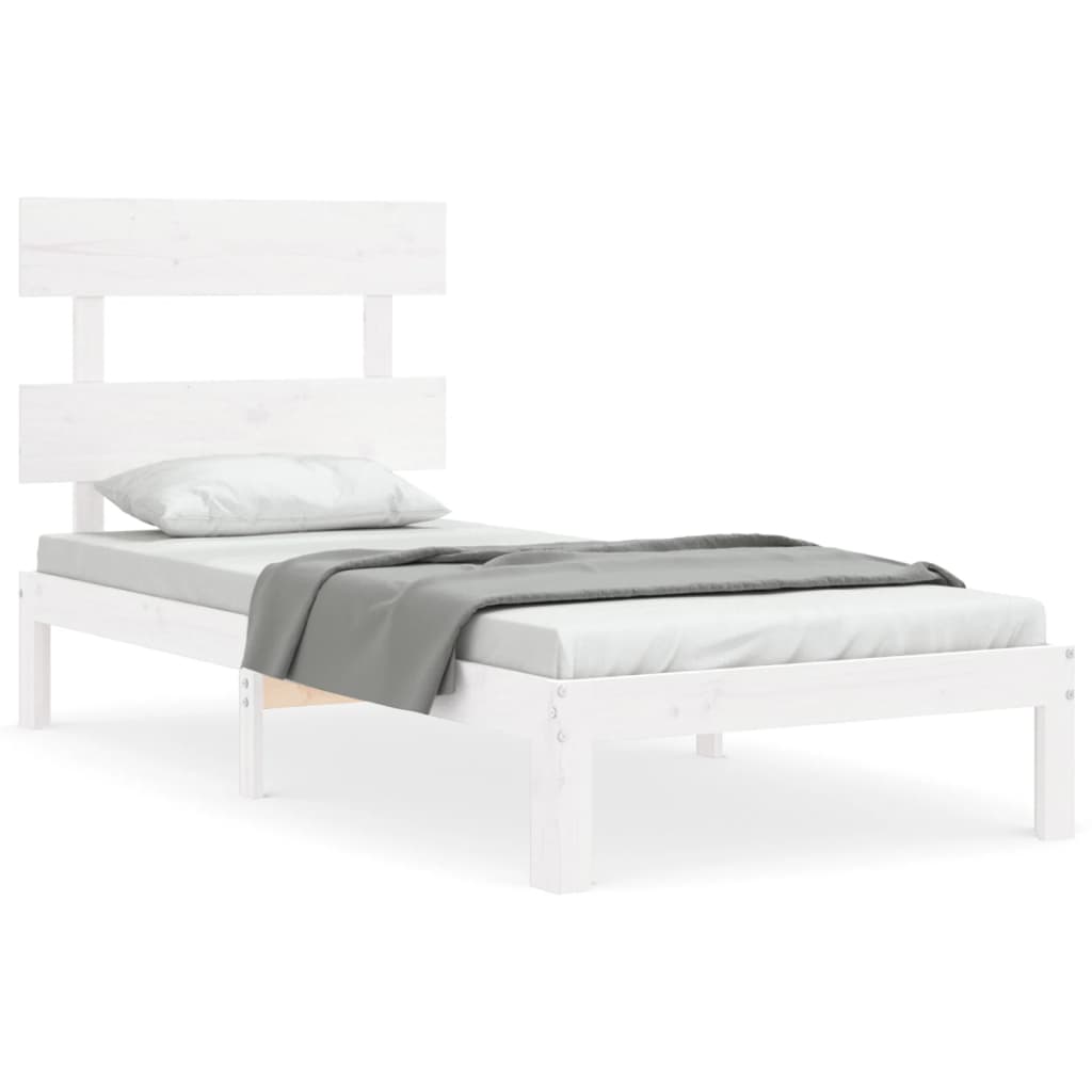 Vidaxl bedframe zonder matras massief grenenhout wit 90x200 cm