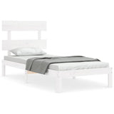 Vidaxl bedframe zonder matras massief grenenhout wit 90x200 cm