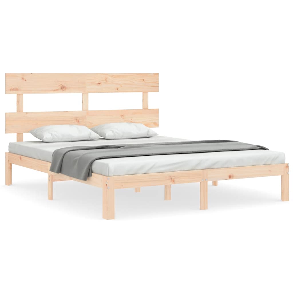 Vidaxl bedframe met hoofdbord massief hout