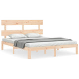 Vidaxl bedframe met hoofdbord massief hout