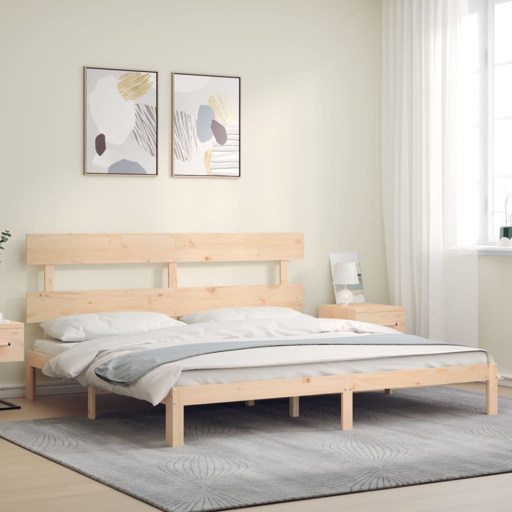 Vidaxl bedframe met hoofdbord massief hout