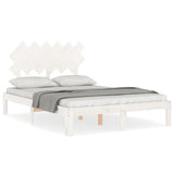 Vidaxl bedframe met hoofdbord massief hout wit