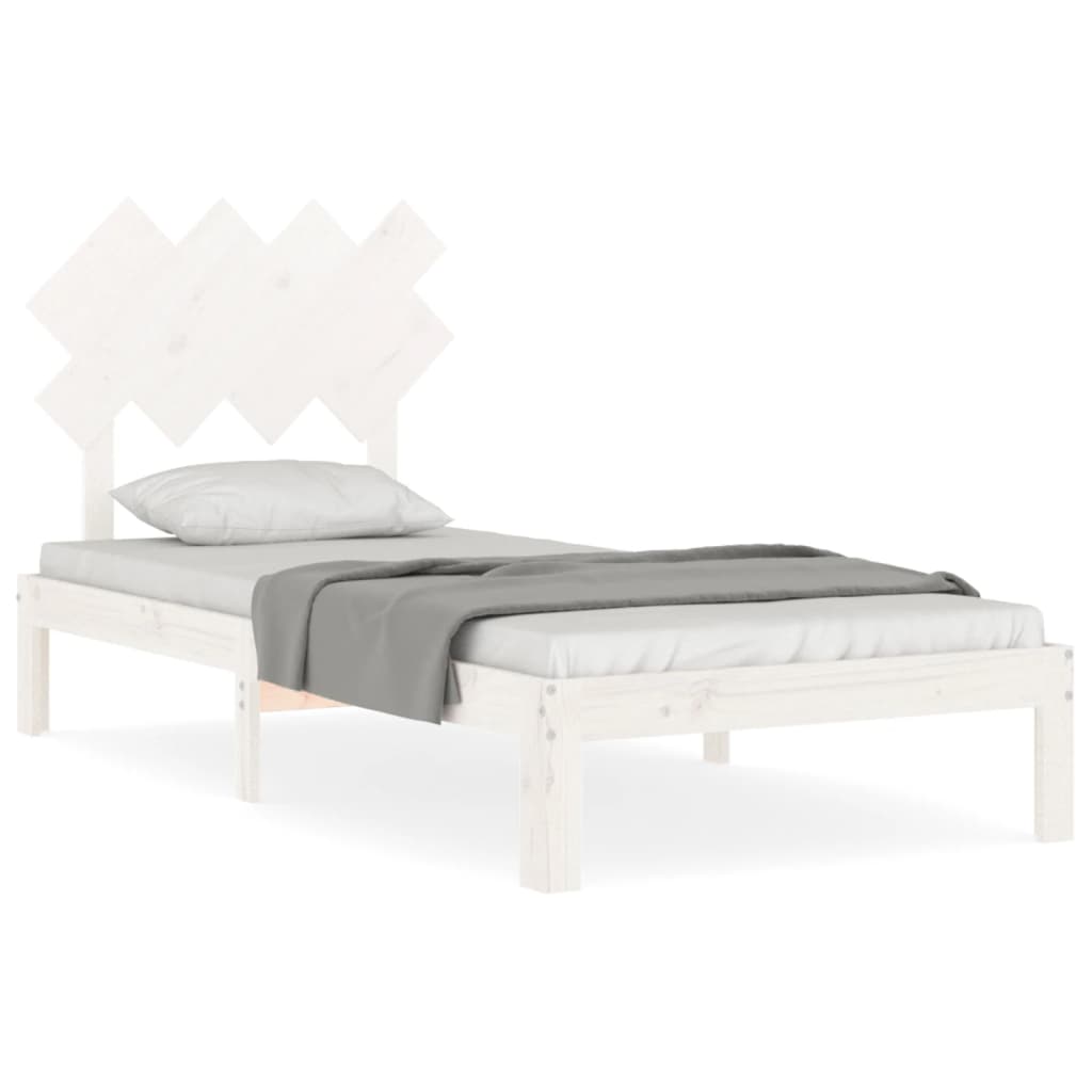 Vidaxl bedframe zonder matras massief grenenhout wit 90x200 cm