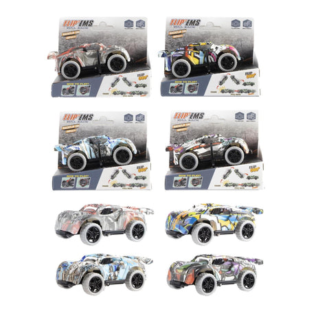 Auto grafiti pull-back 9,5cm 4 assorti