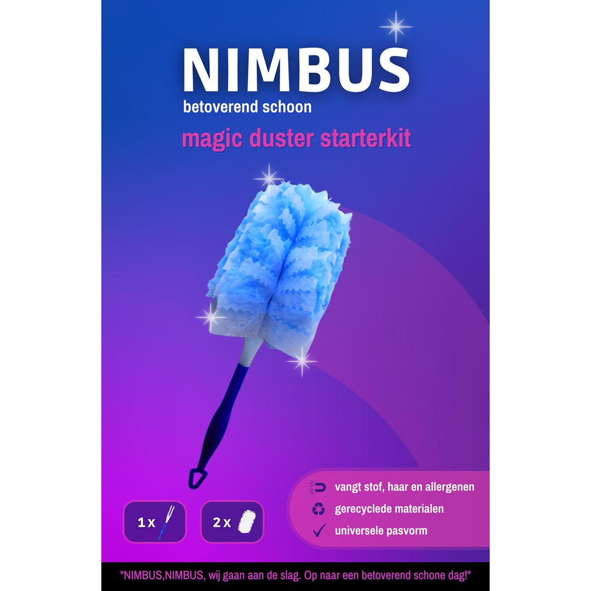 Nimbus magic duster starterkit handvat + 2 navullingen