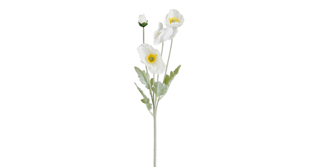 Klaproos wit real touch - l61cm