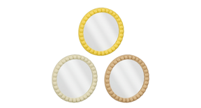 Jax spiegel geel bruin off white 3 assorti - h2xd25cm