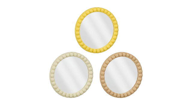 Jax spiegel geel bruin off white 3 assorti - h2xd25cm