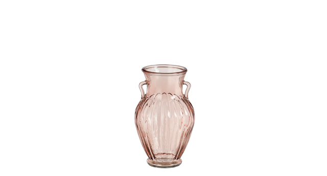 Zeus vaas glas roze - h20xd12cm