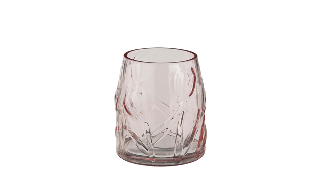 Yvette vaas glas roze - h15xd13,5cm