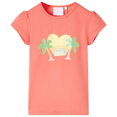 Vidaxl kindershirt 116 koraalkleurig