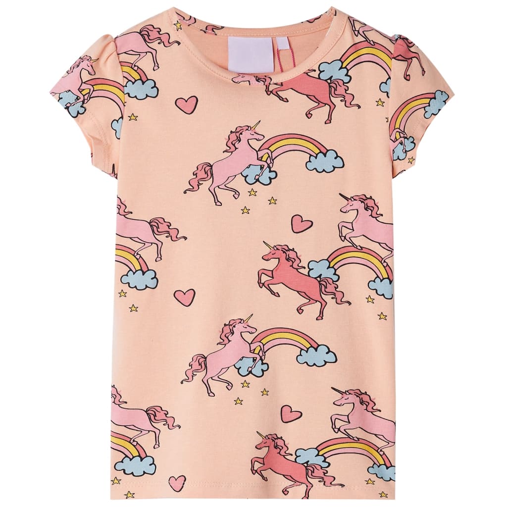 Vidaxl kinderpyjama met korte mouwen 92 lichtoranje