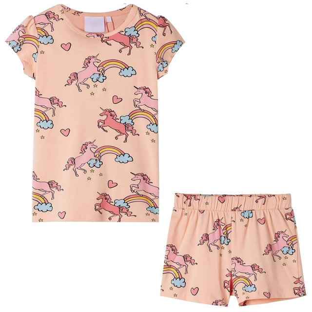 Vidaxl kinderpyjama met korte mouwen 104 lichtoranje