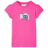 VidaXL Kindershirt 128 donkerroze