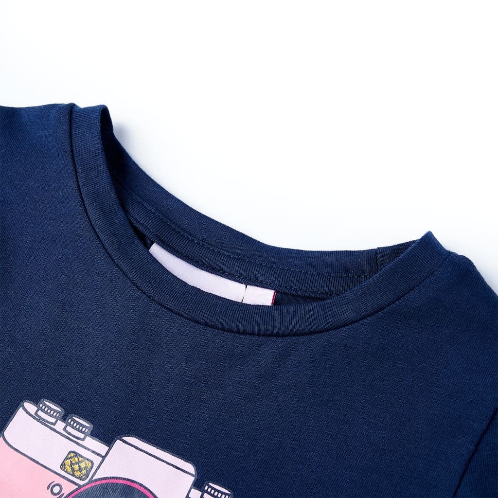 VidaXL Kindershirt 128 marineblauw
