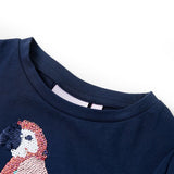 VidaXL Kindershirt 128 marineblauw