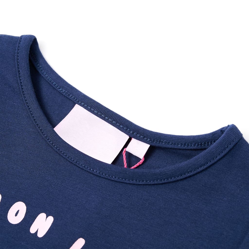 VidaXL Kindershirt 128 marineblauw