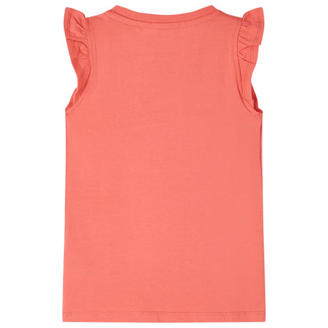 Vidaxl kindershirt met ruches aan de mouwen 116 koraalkleurig