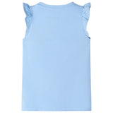 VidaXL Kindershirt met ruches aan de mouwen 92 lichtblauw