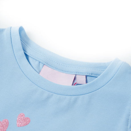 Vidaxl kindershirt met ruches aan de mouwen 140 lichtblauw
