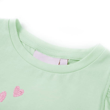 Vidaxl kindershirt met ruches aan de mouwen 128 zachtgroen