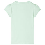 VidaXL Kindershirt met kapmouwen 128 zachtgroen