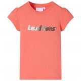 VidaXL Kindershirt met kapmouwen 104 koraalkleurig