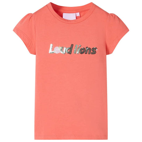 Vidaxl kindershirt met kapmouwen 140 koraalkleurig