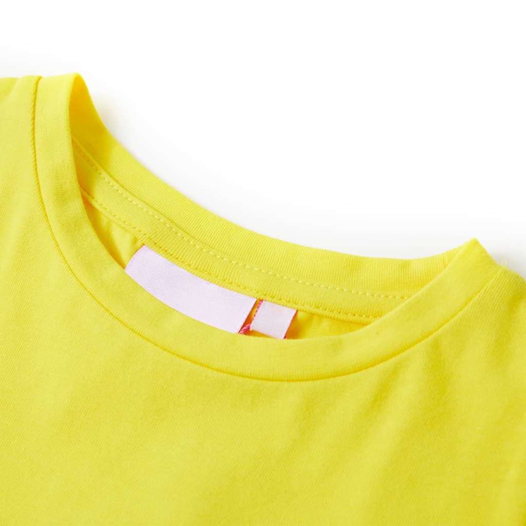 VidaXL Kindershirt met kapmouwen 92 felgeel