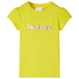 VidaXL Kindershirt met kapmouwen 116 felgeel