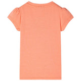 VidaXL Kindershirt met kapmouwen 128 neonoranje