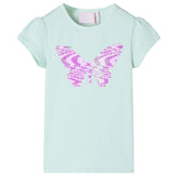 VidaXL Kindershirt met kapmouwen 92 lichtmintkleur