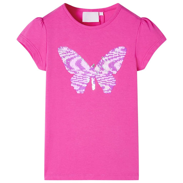 Vidaxl kindershirt met kapmouwen 128 donkerroze