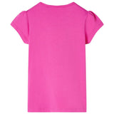 VidaXL Kindershirt met kapmouwen 128 donkerroze