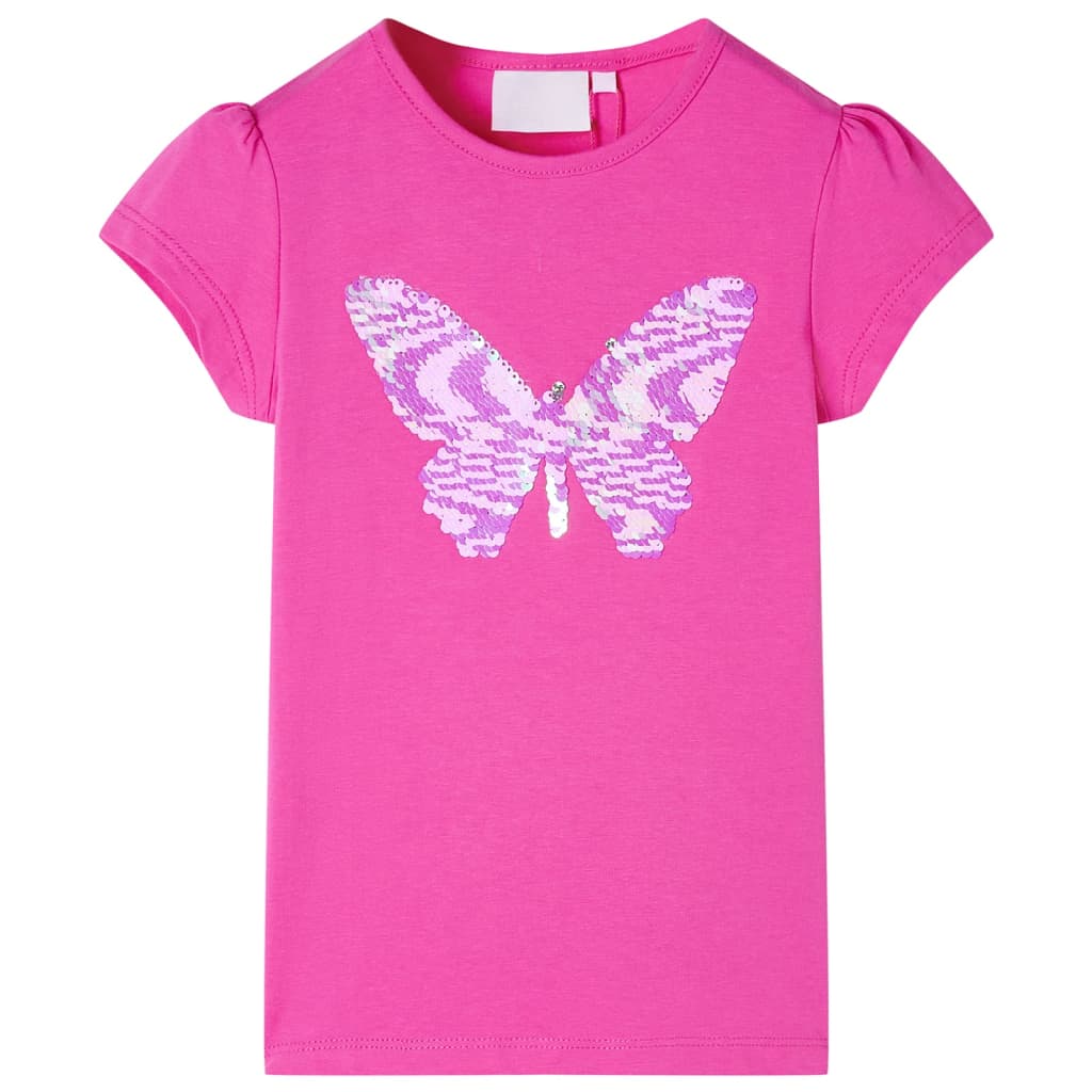 Vidaxl kindershirt met kapmouwen 140 donkerroze