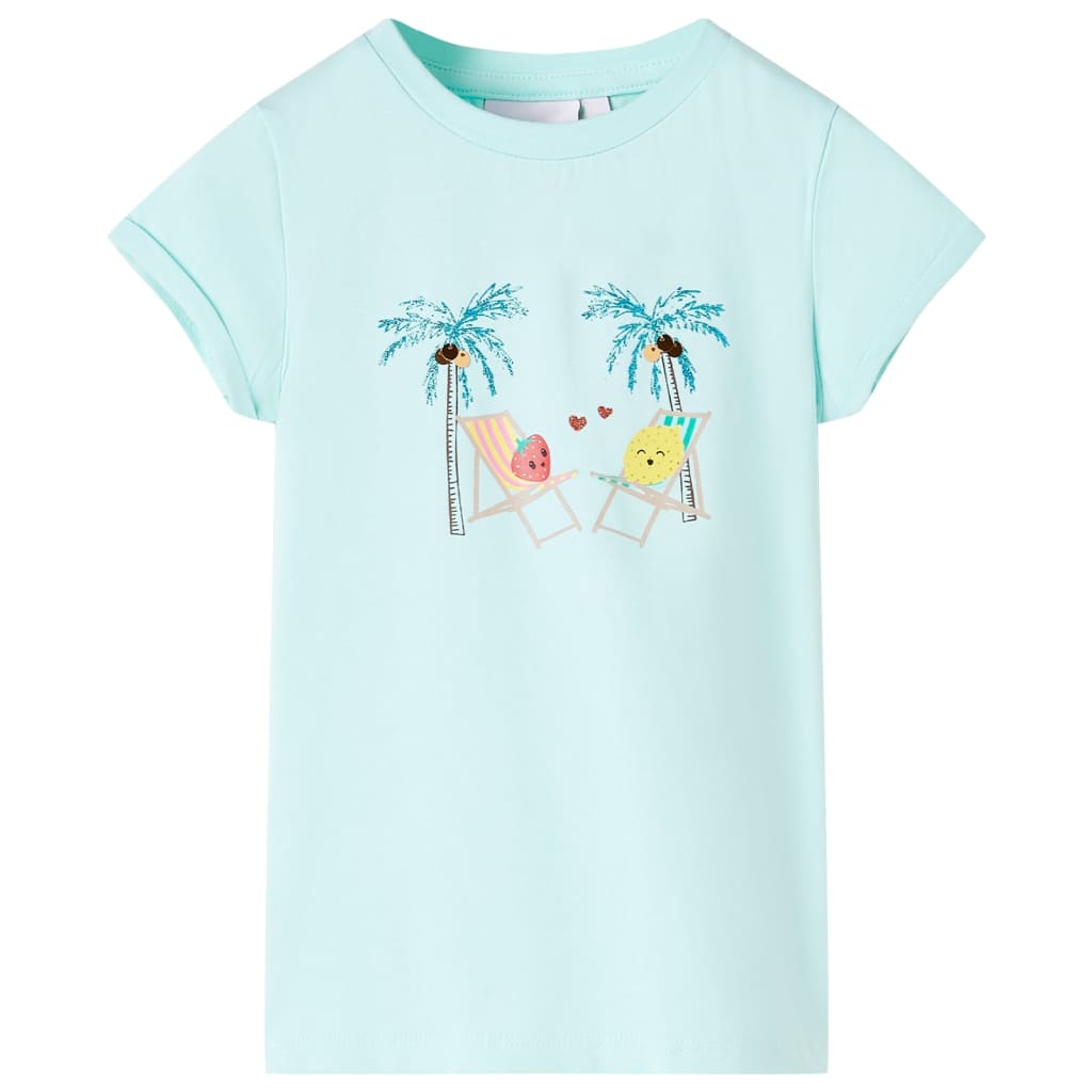 Vidaxl kindershirt 128 lichtzeeblauw