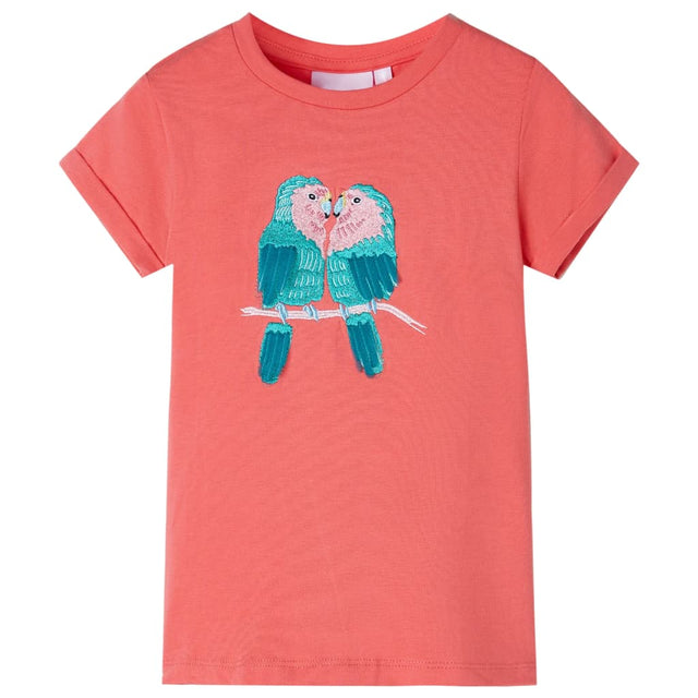 Vidaxl kindershirt 128 koraalkleurig