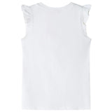 VidaXL Kindershirt met ruches aan de mouwen 116 ecru