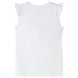 VidaXL Kindershirt met ruches aan de mouwen 128 ecru