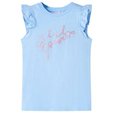 Vidaxl kindershirt met ruches aan de mouwen 140 lichtblauw