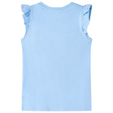 Vidaxl kindershirt met ruches aan de mouwen 140 lichtblauw