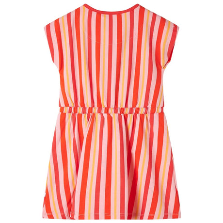 Vidaxl kinderjurk met trekkoord 104 roze en rood