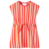 Vidaxl kinderjurk met trekkoord 128 roze en rood