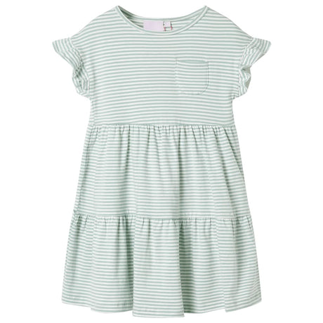 Vidaxl kinderjurk met ruches aan de mouwen 128 mintkleurig