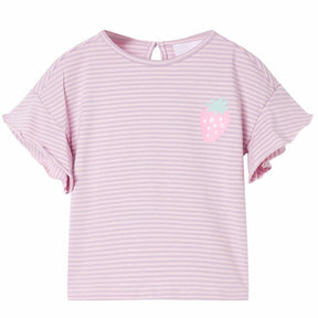 Vidaxl kindershirt met mouwen met ruches 116 lila