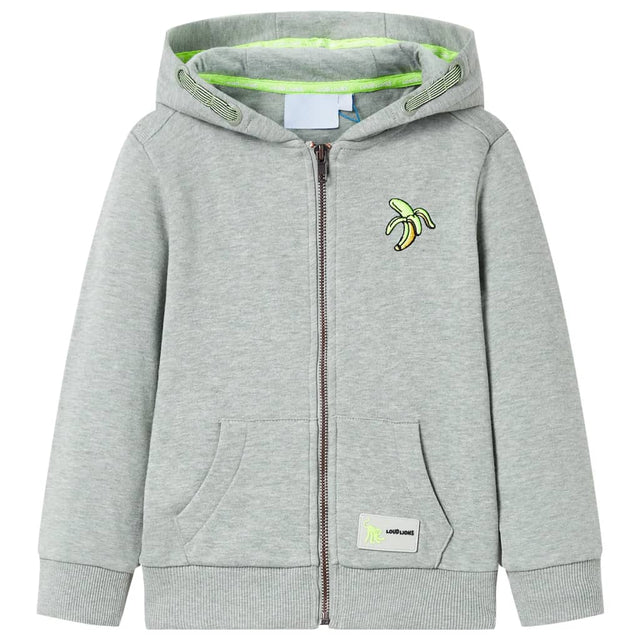 Vidaxl kindervest met capuchon en rits 116 gemêleerd lichtkaki