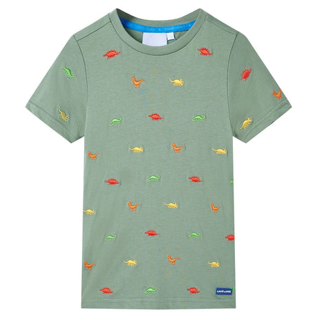 Vidaxl kindershirt met korte mouwen 116 kakikleurig